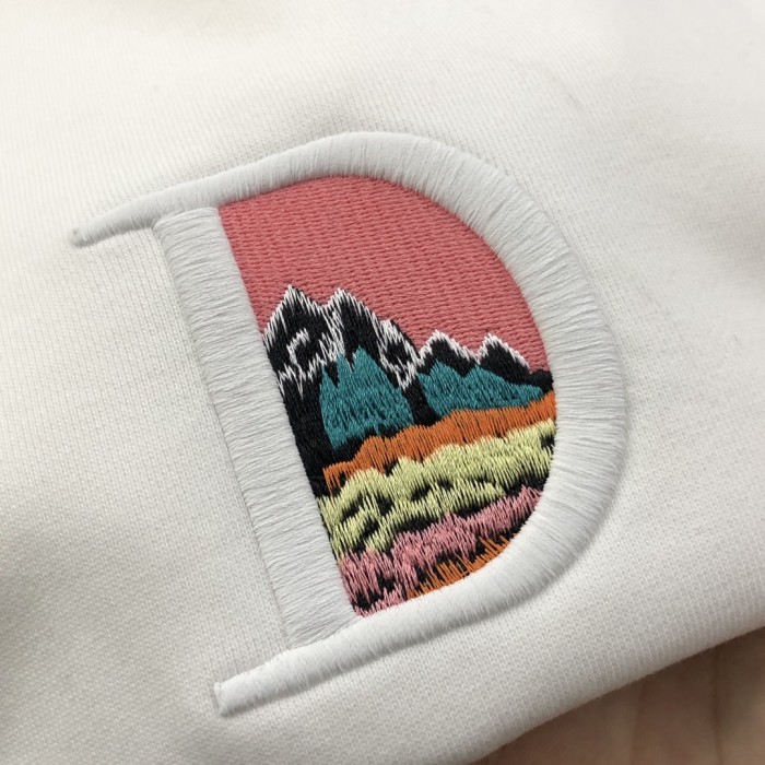 ★超人気 ディオール コピーおすすめ 2024新重工刺繍ロゴ丸首衛衣