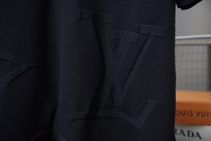 入手困難 ルイヴィトン 激安通販 LOUIS VUITTONジャカード大LOGOニット半袖