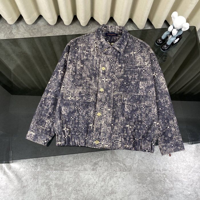 【話題商品！】ルイヴィトン コピーおすすめ 25ss暗めの花柄LV黄泥で旧満印デニムジャケット