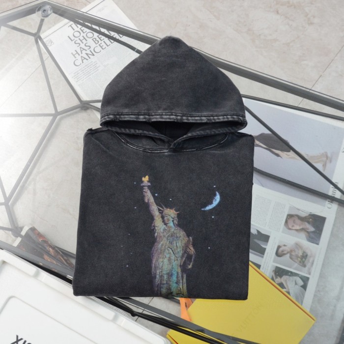 超奇跡の入荷☆ バレンシアガ n級品 の水洗破壊自由の女神衛衣フード連帽衛衣