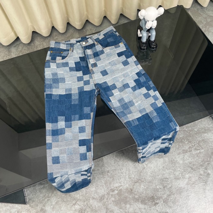 新作 ルイヴィトン コピー Louis Vuitton 25 Fw Lvモザイクデニムパンツ