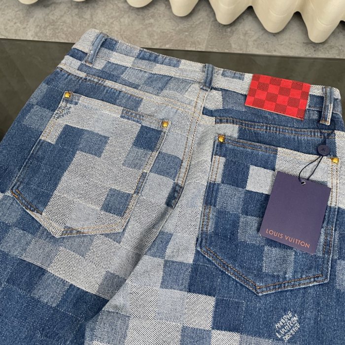 新作 ルイヴィトン コピー Louis Vuitton 25 Fw Lvモザイクデニムパンツ