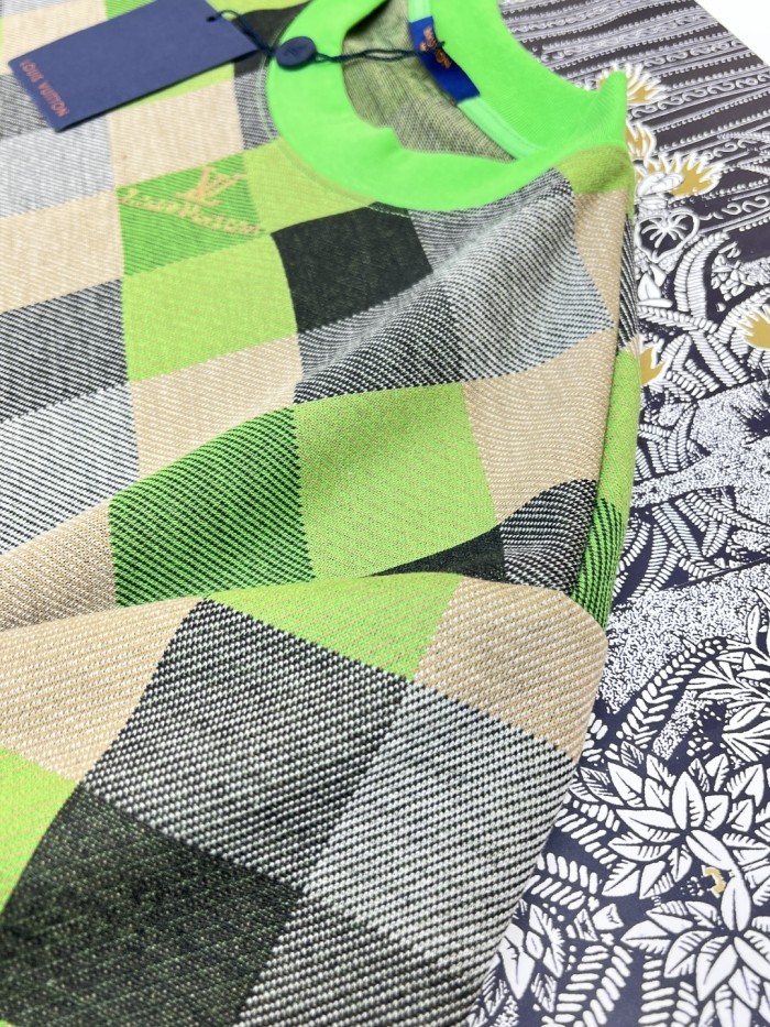 使い勝手良し ルイヴィトン n級品 Louis Vuitton 25ss白黒プリントのクルーネック半袖Tシャツ