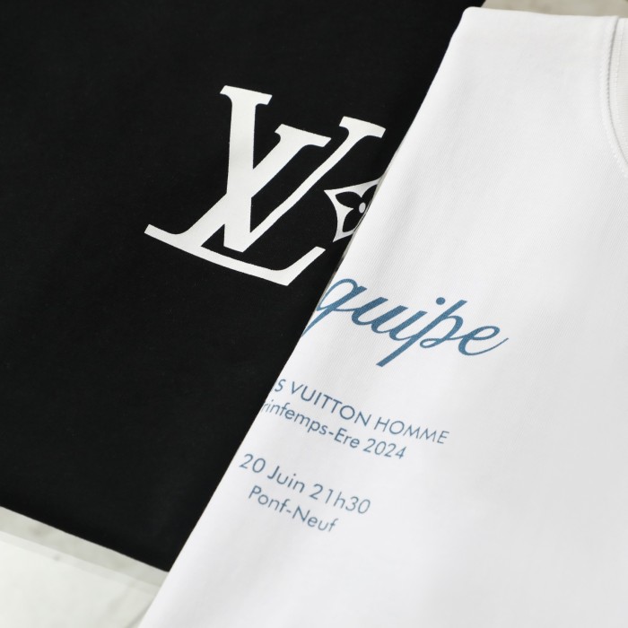 ★超人気 ルイヴィトン 激安通販 25 ss前後プリントカジュアル半袖Tシャツ