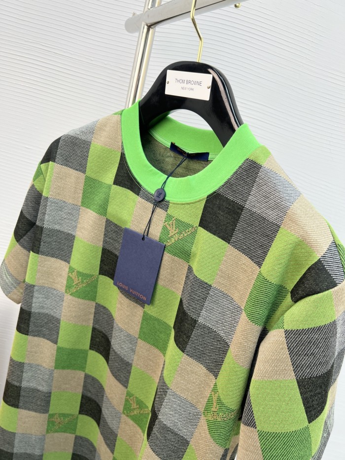 使い勝手良し ルイヴィトン n級品 Louis Vuitton 25ss白黒プリントのクルーネック半袖Tシャツ