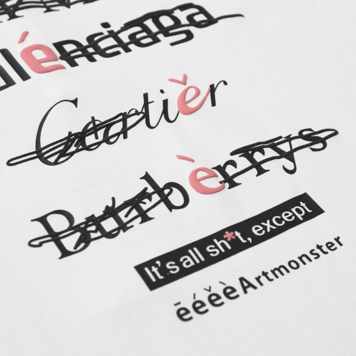 【限定】 バレンシアガ 偽物通販  アルファベットプリント落書き半袖Tシャツ