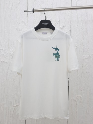 超話題! バーバリー n級品 25ss春夏新作ロゴ馬術騎士プリント丸首Tシャツ