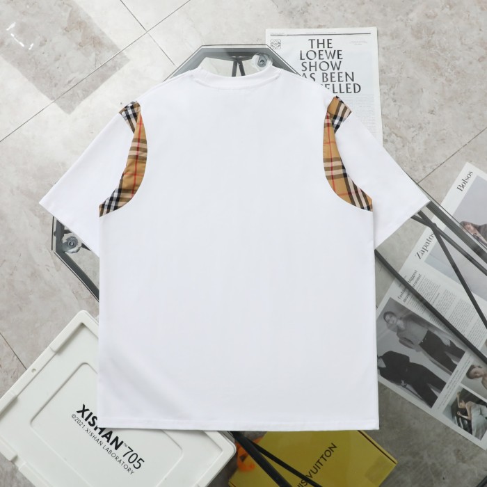 高品質  バーバリー コピーおすすめ 彫刻圧印戦馬綴じ袖カジュアル丸首半袖Tシャツ