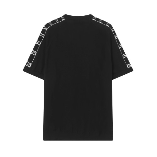 超話題! グッチ 偽物通販  ロゴニットクルーネック半袖Tシャツ
