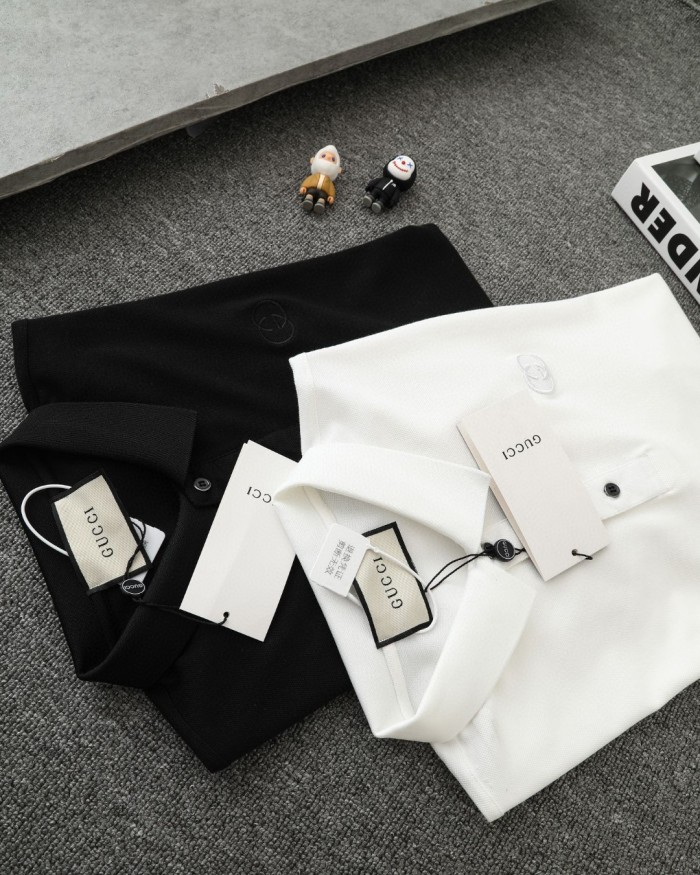 入手困難 グッチ コピーおすすめ 25ss立体ロゴ刺繍ポロシャツ半袖Tシャツ2色
