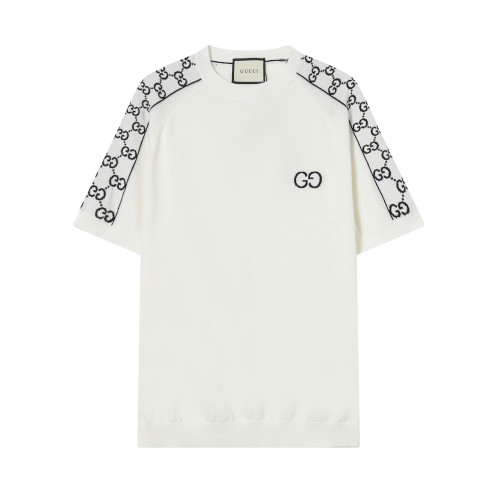 高品質 グッチ 激安通販 ロゴニットクルーネック半袖Tシャツ