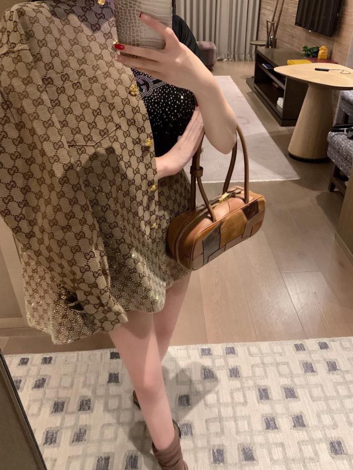 稀少 グッチ n級品ジャカードの裾にドリルをかけてゆったりとした着やせシャツのコート