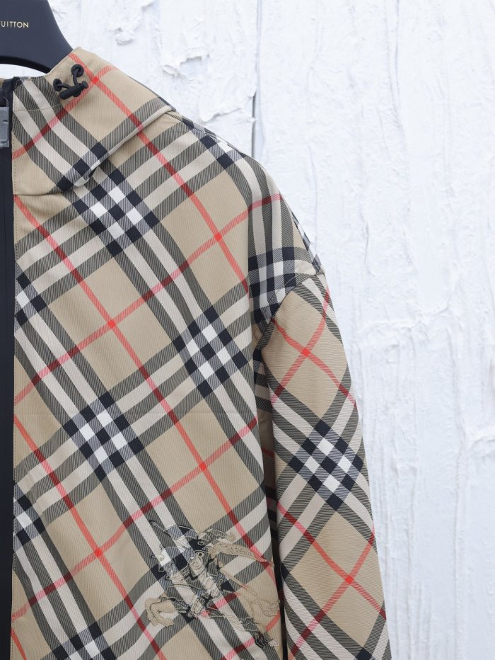 【限定】バーバリー n級品 25 SS春夏新作Vintageチェック長袖連帽コート