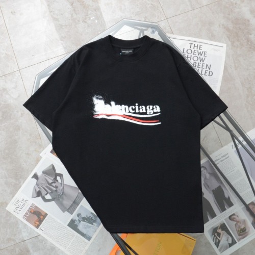 新作 バレンシアガ コピー ファジィコーラインキプリントロゴ半袖Tシャツ