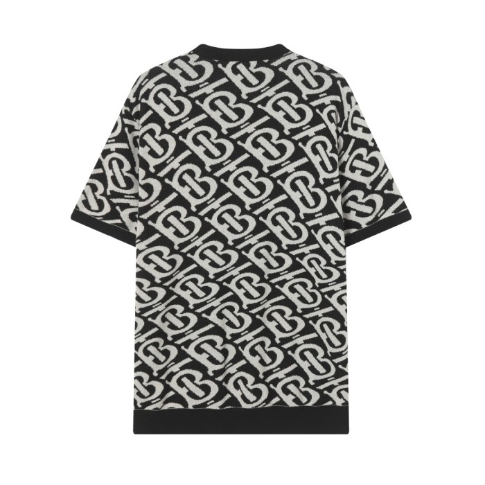 ★超人気  バーバリー コピーおすすめ クルーネックニット定番ジャカードクラフトセーター半袖Tシャツ