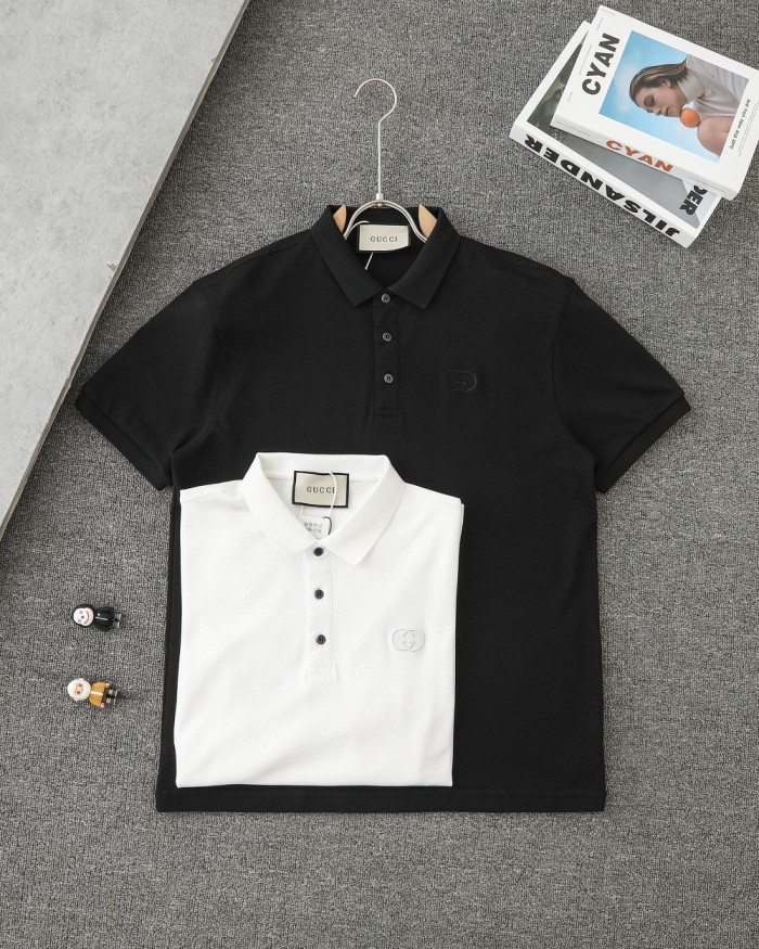 入手困難 グッチ コピーおすすめ 25ss立体ロゴ刺繍ポロシャツ半袖Tシャツ2色