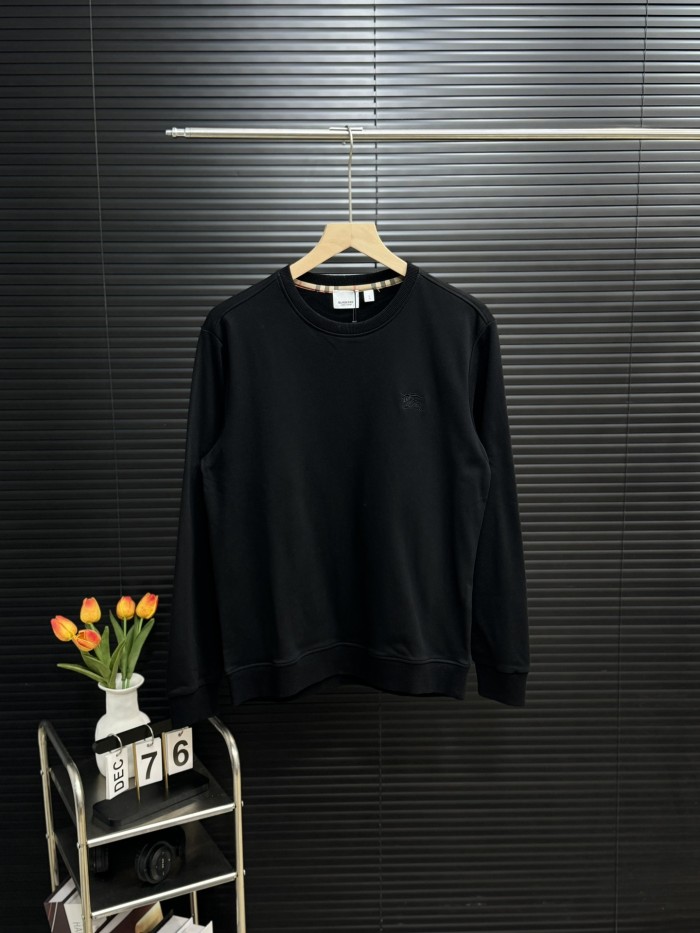 一目惚れ♪  バーバリー スーパーコピー 25ss秋の定番戦馬刺繍LOGOカップル丸首パーカー2色