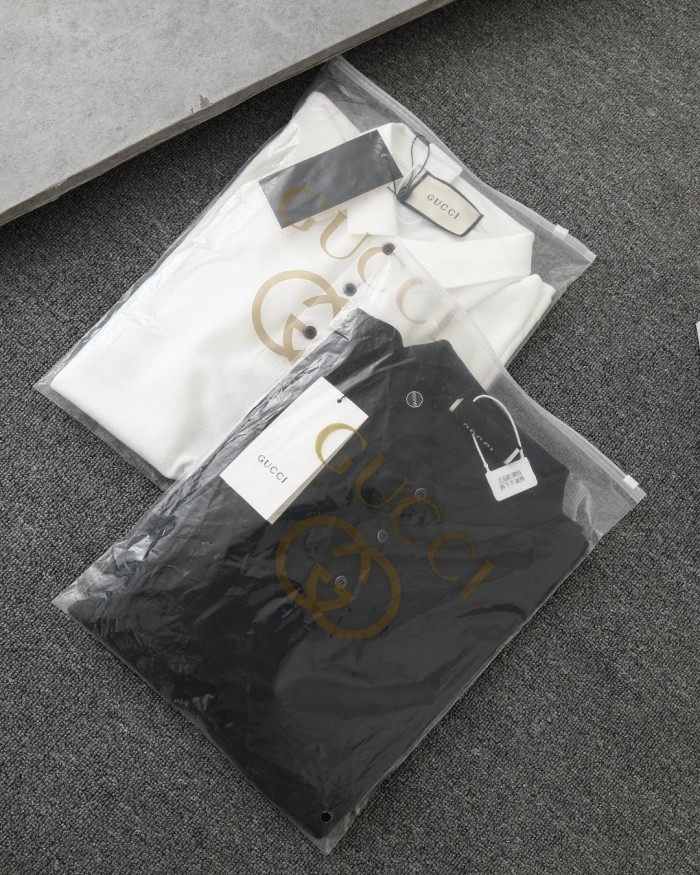 入手困難 グッチ コピーおすすめ 25ss立体ロゴ刺繍ポロシャツ半袖Tシャツ2色