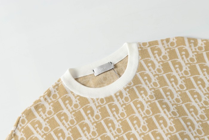 超奇跡の入荷☆ ディオール 偽物通販  ロゴジャカード編みクルーネック半袖Tシャツ