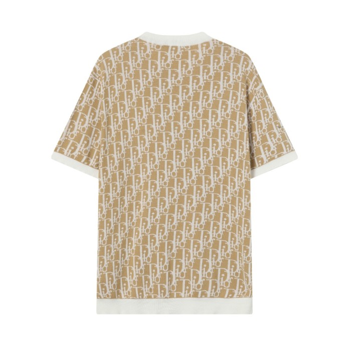 超奇跡の入荷☆ ディオール 偽物通販  ロゴジャカード編みクルーネック半袖Tシャツ