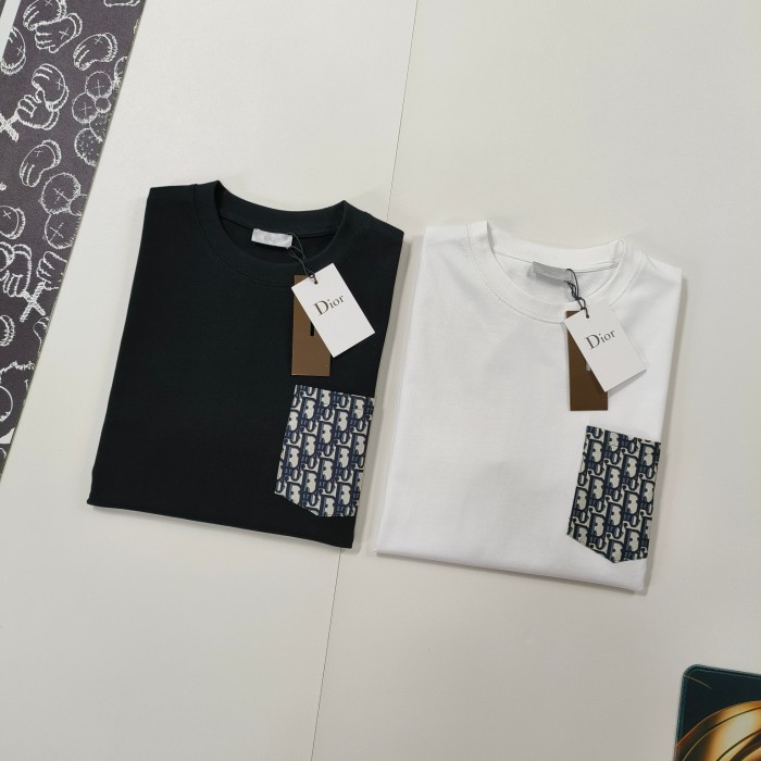 超奇跡の入荷☆ ディオール 激安通販 クラシックフラワーポケットカジュアルクルーネック半袖Tシャツ2色