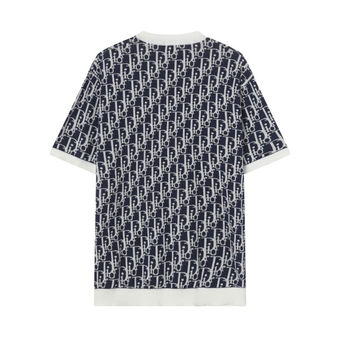 使い勝手良し ディオール 激安通販 ロゴジャカード編みクルーネック半袖Tシャツ
