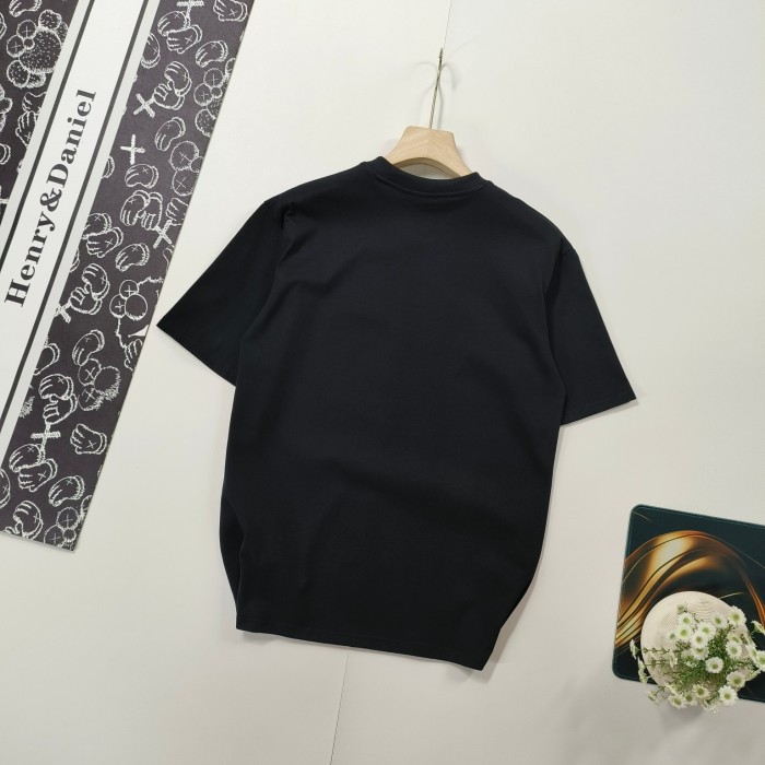 新作 ディオール 偽物通販  クラシック1947プリントカジュアルクルーネック半袖Tシャツ2色