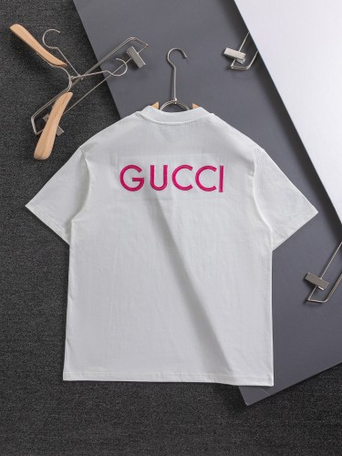一目惚れ♪ グッチ コピーおすすめ 胸ダブルの文字の刺繍🪡ロゴ襟カフススプライシングＴシャツ