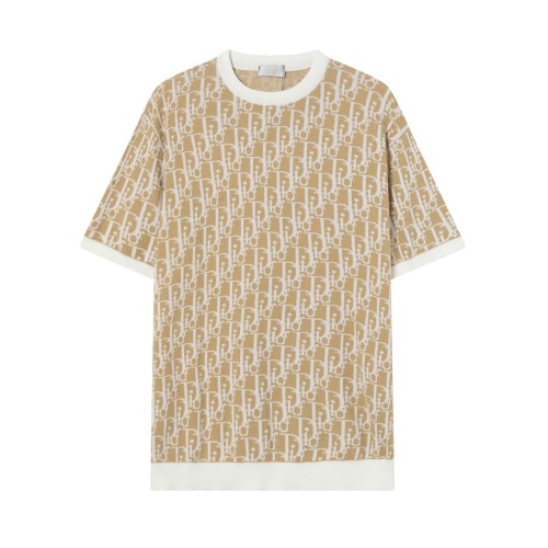 超奇跡の入荷☆ ディオール 偽物通販  ロゴジャカード編みクルーネック半袖Tシャツ
