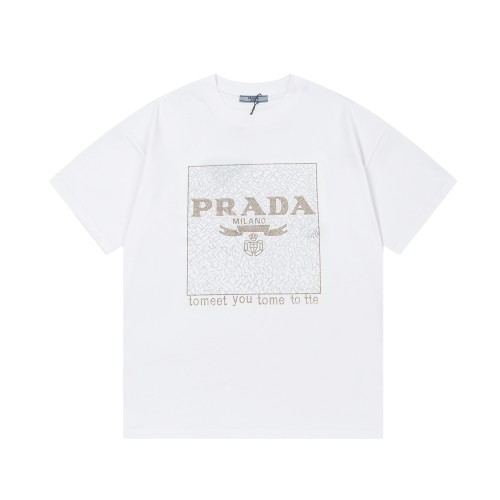 追跡付 プラダ 激安通販 大文字三角スケールドリル半袖Tシャツ