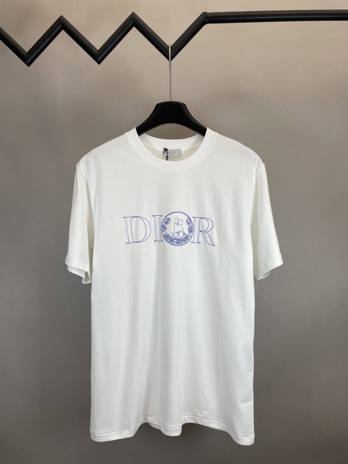 高品質 ディオール コピーおすすめ 刺繍猫半袖Tシャツ