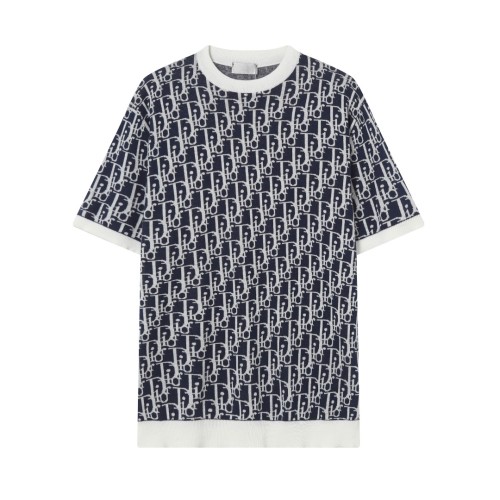 使い勝手良し ディオール 激安通販 ロゴジャカード編みクルーネック半袖Tシャツ