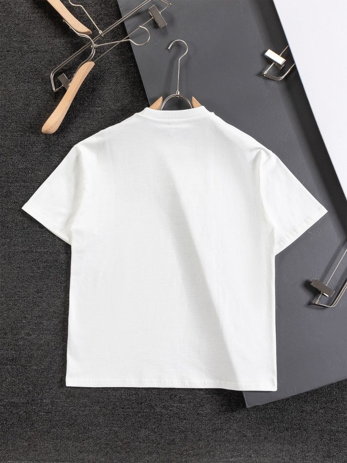 超奇跡の入荷☆ ロエベ  コピーおすすめ 25 ssコーナーアルファベット花卉立体刺繍アルファベット刺繍ロゴの丸首半袖