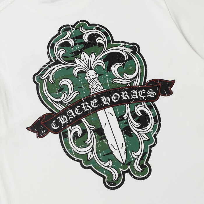 新作 クロムハーツ 偽物通販  重工業サンスクリットクロス半袖Tシャツ