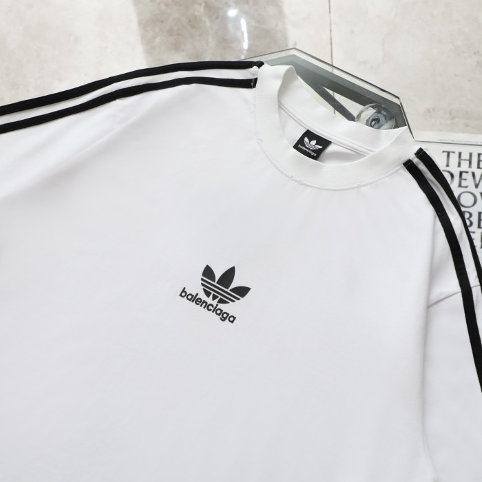 新作 アディダス コピー BalenciagaXアディダス連名シリコンクルーネック半袖Tシャツ