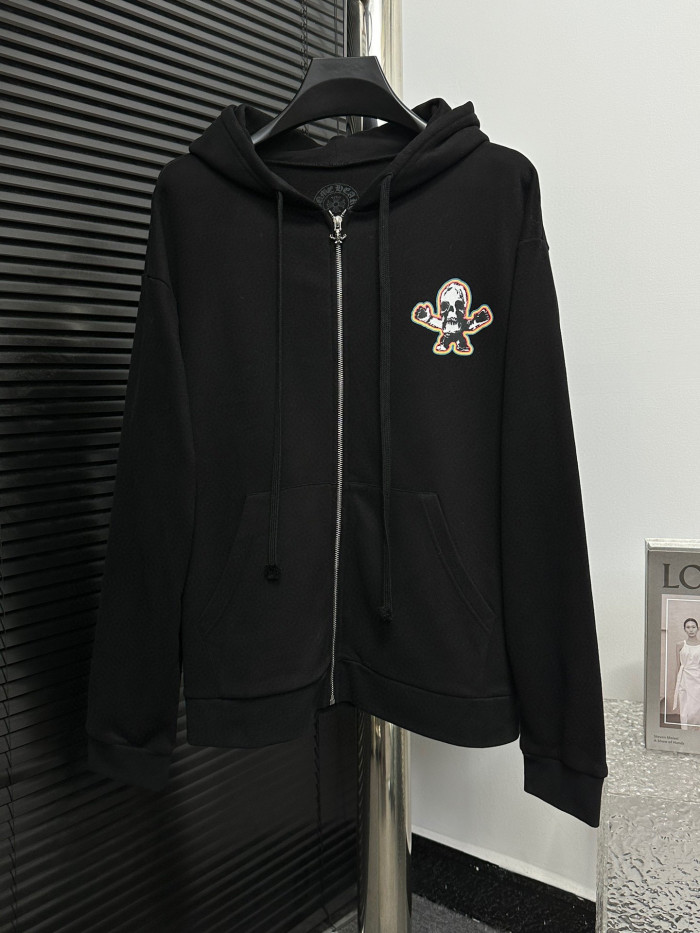 一目惚れ♪ クロムハーツ n級品 カラープリントファスナー連帽杉コート