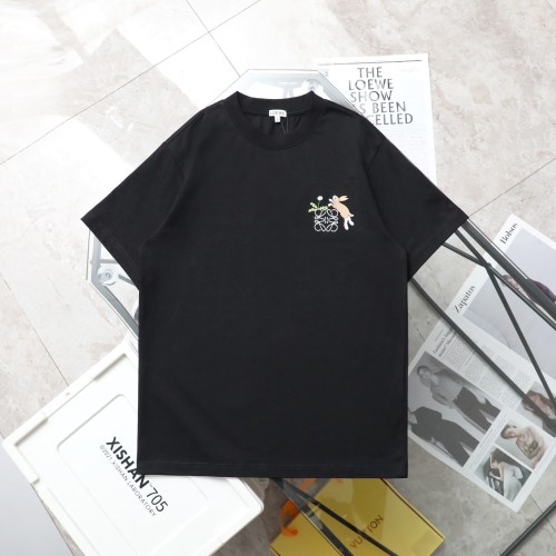 累積売上総額第１位！ロエベ コピー キャラクターウサギ刺繍カジュアル丸首半袖Tシャツ