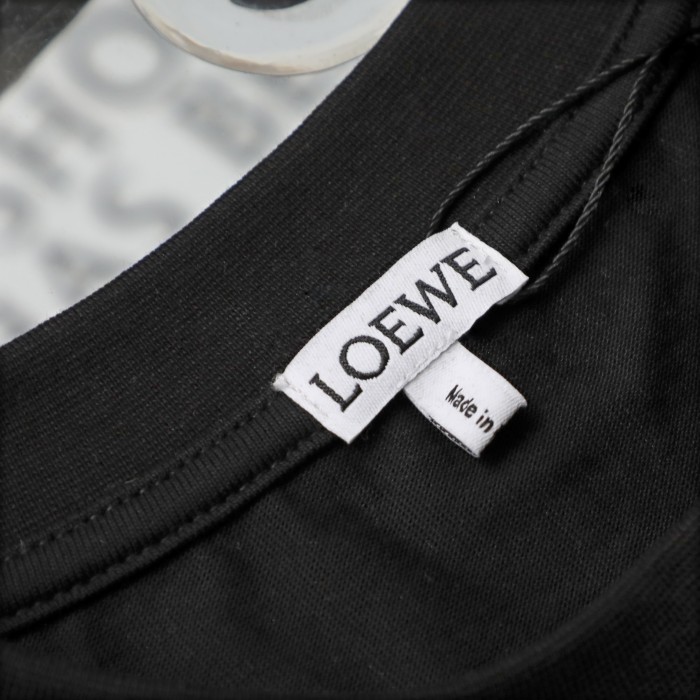 超奇跡の入荷☆ ロエベ 偽物通販  ゴーストロゴ刺繍カジュアル丸首半袖Tシャツ
