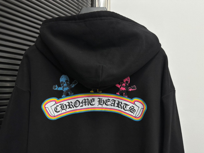 一目惚れ♪ クロムハーツ n級品 カラープリントファスナー連帽杉コート