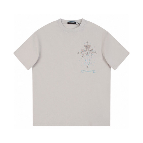 超話題! クロムハーツ 激安偽物 2025夏新作CHクロスカラードリル半袖Tシャツ