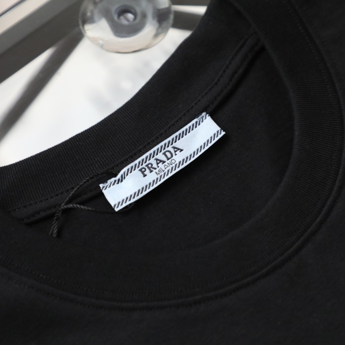 追跡付 プラダ スーパーコピー ファーロゴカジュアル丸首半袖Tシャツ
