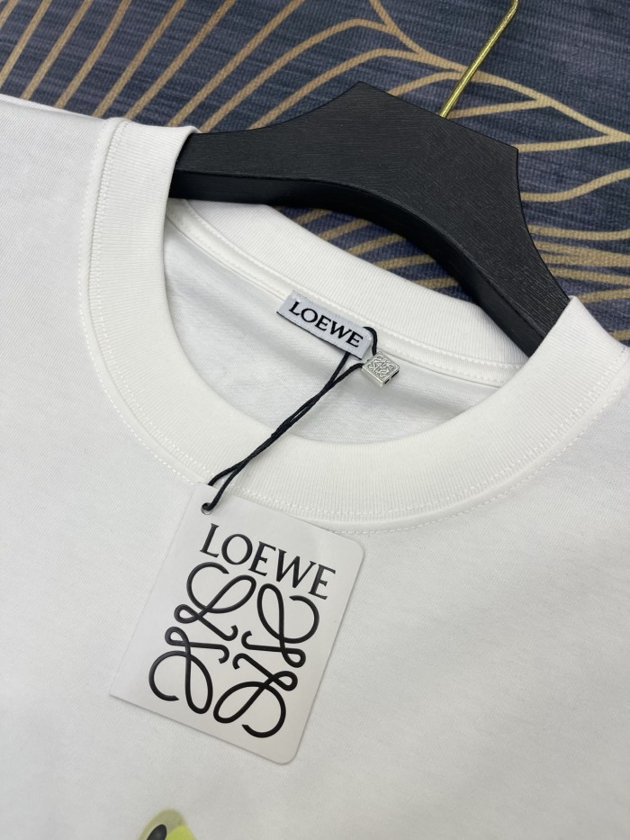 大人気 ロエベ 偽物通販 2025春夏新作プリントアルファベットロゴラウンドネック半袖Tシャツ2色