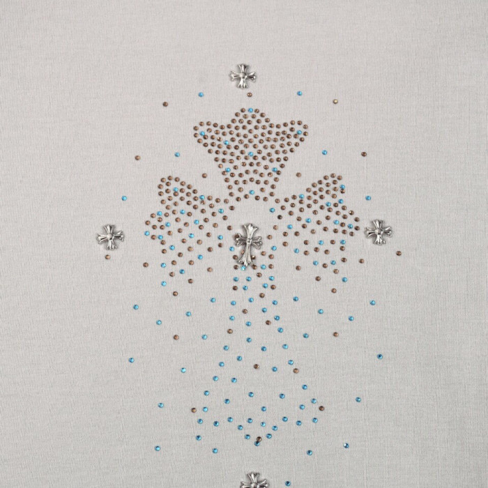 超話題! クロムハーツ 激安偽物 2025夏新作CHクロスカラードリル半袖Tシャツ