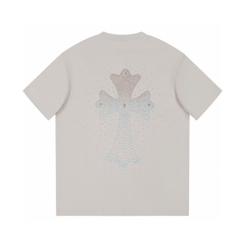 超話題! クロムハーツ 激安偽物 2025夏新作CHクロスカラードリル半袖Tシャツ