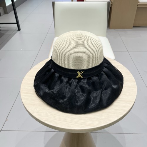入手困難 ルイヴィトン スーパーコピー 春夏オーガンザ大リボン麦わら帽子サンバイザー女性折り畳みリボン優雅な旅リゾート漁師帽