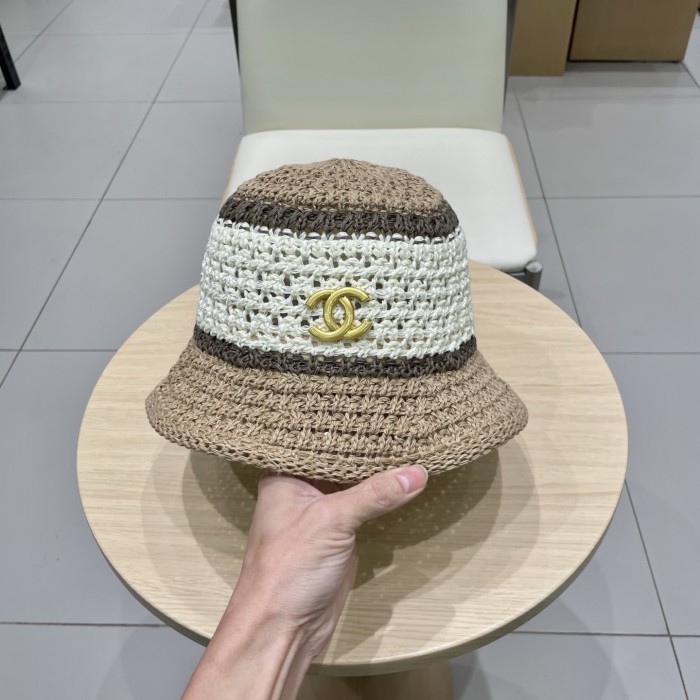 入手困難 シャネル n級品 Chanelサンバイザー麦わら帽子子供夏の草編み透かし鉢帽