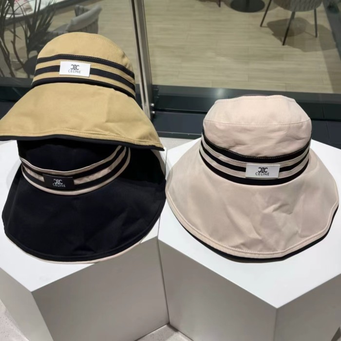 追跡付 セリーヌ 激安通販 の夏の新型空頂漁師帽日焼け止め屋外での折りたたみ式日除け帽子女性百合太陽帽子
