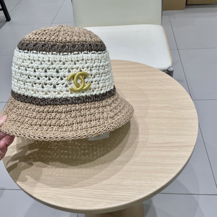 入手困難 シャネル n級品 Chanelサンバイザー麦わら帽子子供夏の草編み透かし鉢帽