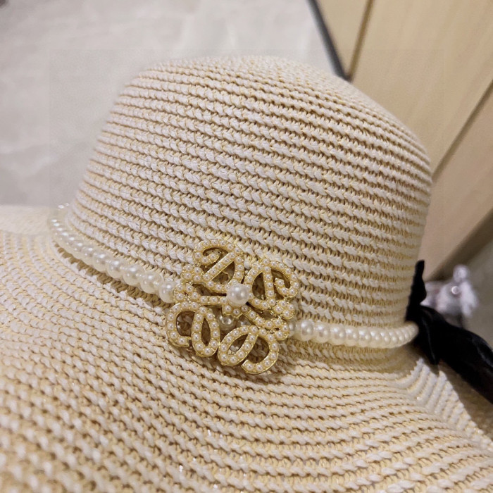 追跡付 ロエベ 激安通販 2025新型小香風大沿密織リゾート風盆帽麦わら帽子