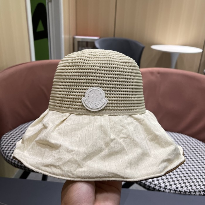 【限定】モンクレール 偽物通販  2025新型漁師帽女春夏日よけサンバイザー大縁帽